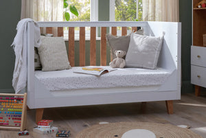 Tutti Bambini Como Cot Bed - White / Rosewood