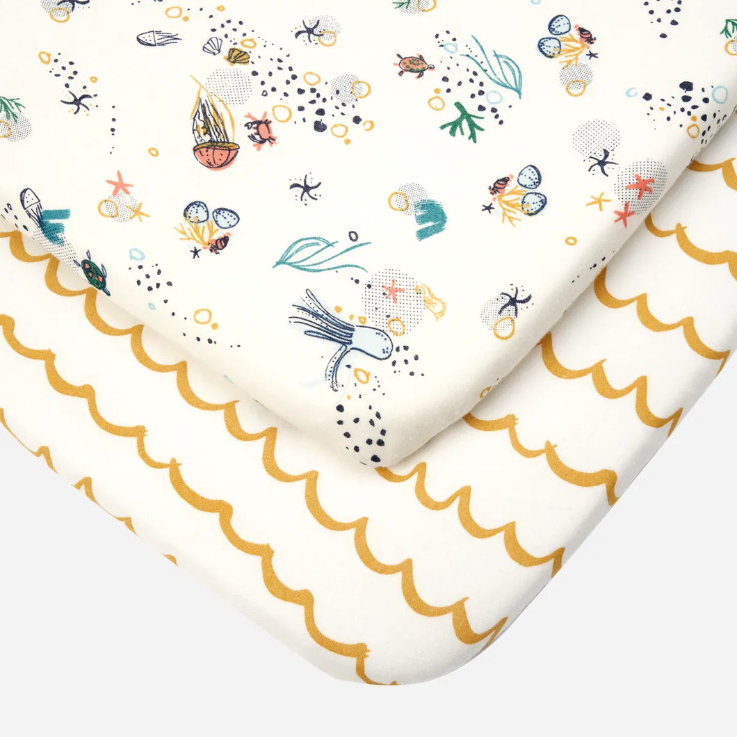 Tutti Bambini Cot Fitted Sheets 2pk - Our Planet