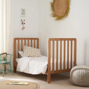 Tutti Bambini Oak Malmo Cot Bed with Rio Furniture 3-Piece Set - Dove Grey / Oak