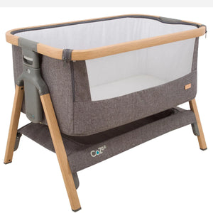 Tutti Bambini CoZee Bedside Crib - Oak and Charcoal - Cocoon Starter Pack & Protector
