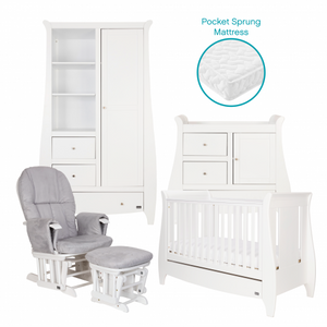 Tutti Bambini Katie 5 Piece Nursery Furniture Room Set (White) - 139RS5/11 - Baby Bumpa