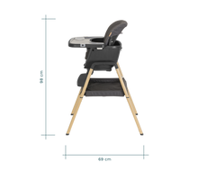 Tutti Bambini Nova Evolutionary Highchair - Oak/Grey - Stylish, Safe and Adjustable for Your Growing Child